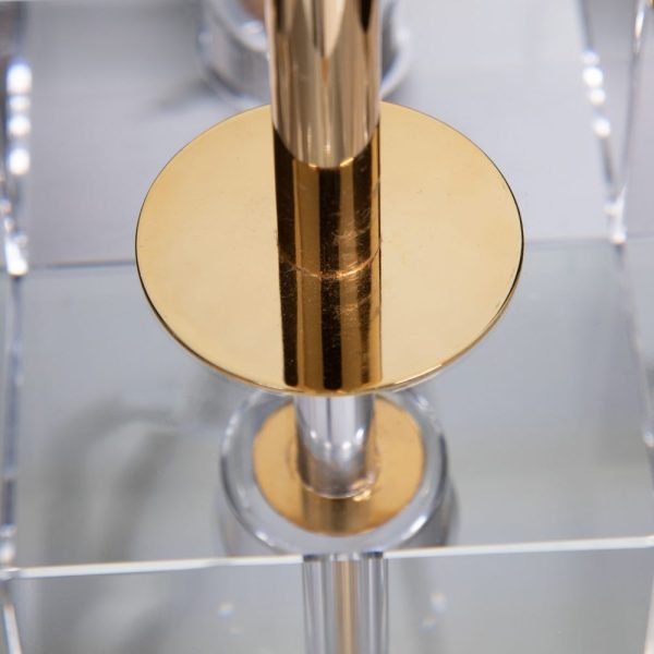Lámpara suelo oro metal-cristal 25 x 25 x 172 cm