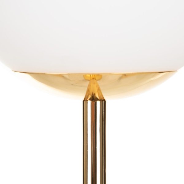 Lámpara suelo oro-blanco metal-cristal 25 x 25 x 145 cm