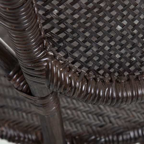 Silla marrón oscuro ratán 57 x 64 x 99 cm