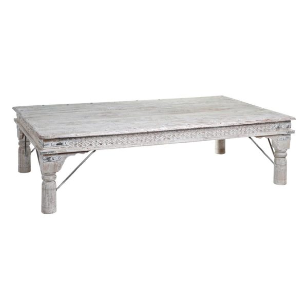 Mesa centro blanco rozado madera mango 177 x 100 x 50 cm