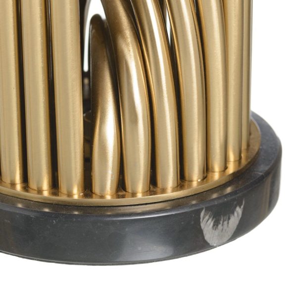 Lámpara mesa oro-negro metal / tejido 38 x 38 x 69 cm