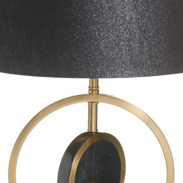 Lámpara mesa oro-negro metal / tejido 40 x 40 x 66 cm