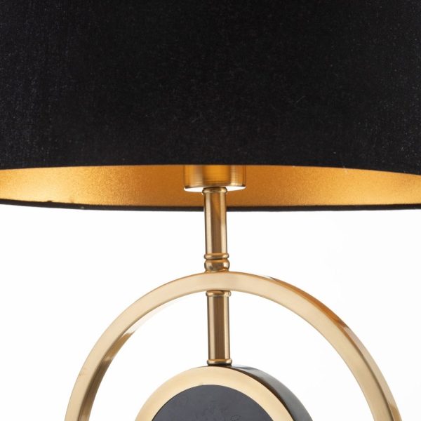 Lámpara suelo oro-negro metal / tejido 42 x 42 x 160 cm