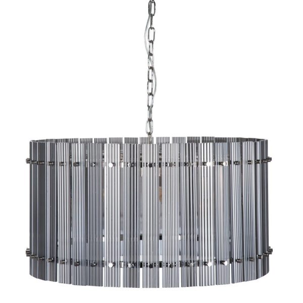 Lámpara techo plata metal-cristal 76 x 76 x 39 cm