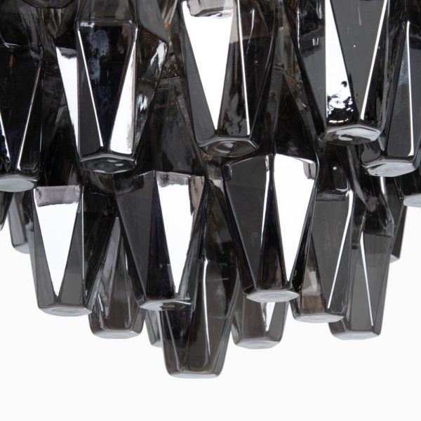 Lámpara techo plata metal-cristal 58 x 58 x 44 cm