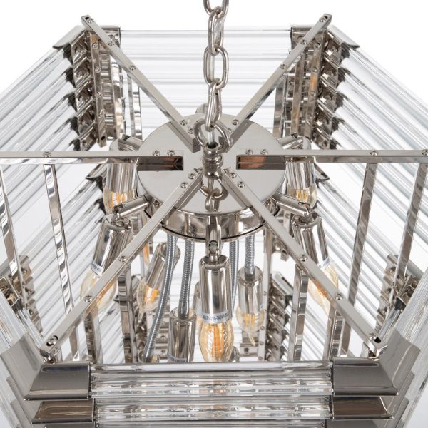 Lámpara techo metal-cristal iluminación 60 x 60 x 51 cm