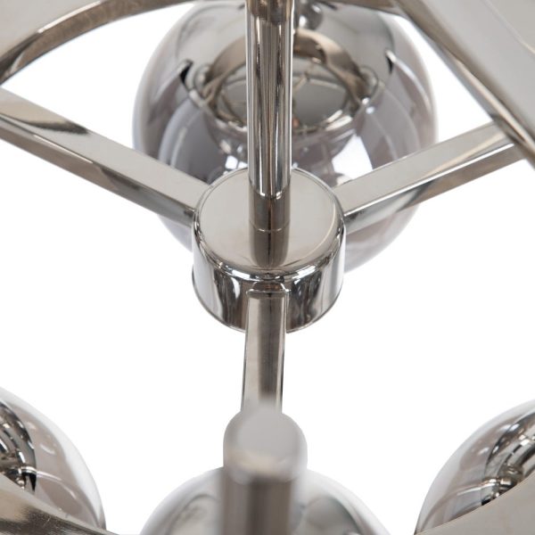 Lámpara techo plata metal-cristal 73 x 73 x 65 cm