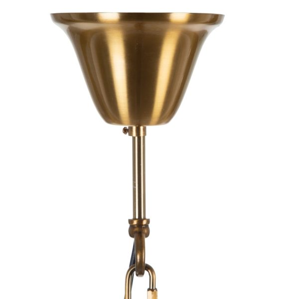 Lámpara techo oro metal-cristal 81 x 81 x 107 cm
