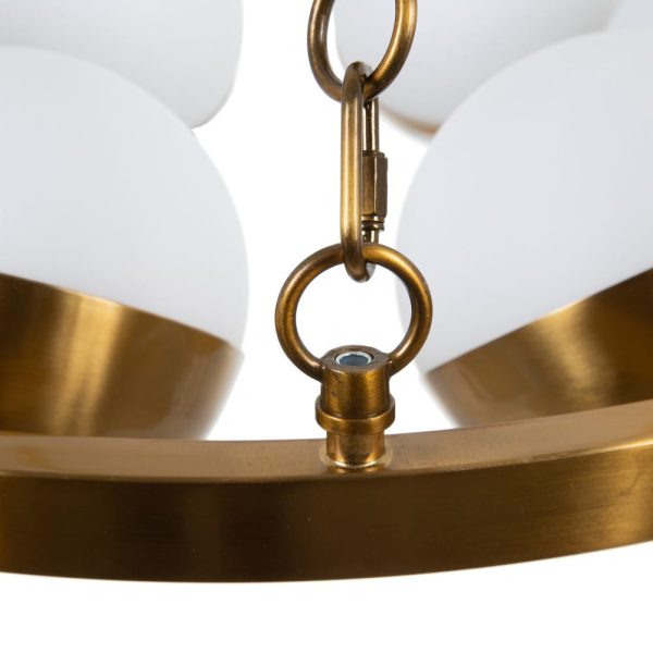 Lámpara techo oro metal-cristal 96 x 96 x 75 cm