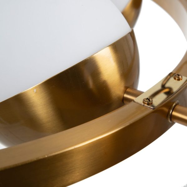 Lámpara techo oro metal-cristal 96 x 96 x 75 cm