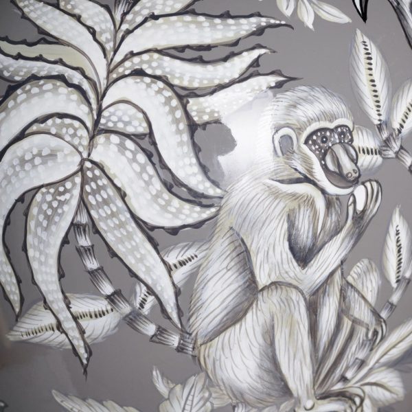 Tibor mono gris cerámica decoración 25 x 25 x 55 cm