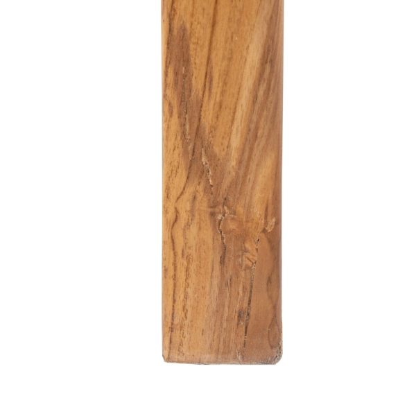 Cabecero marrón madera teca-piel 160 x 5 x 120 cm
