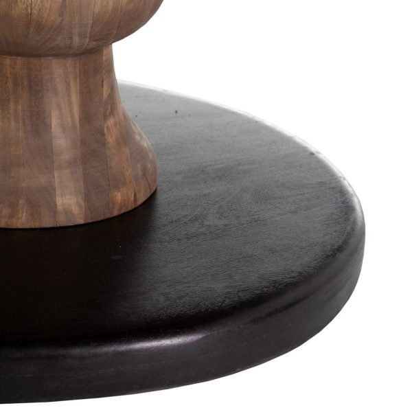Mesa comedor natural-negro 140 x 140 x 75 cm