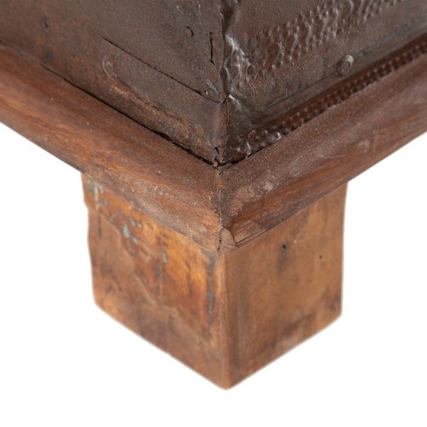 Baúl marrón madera de teca 127 x 64 x 45 cm