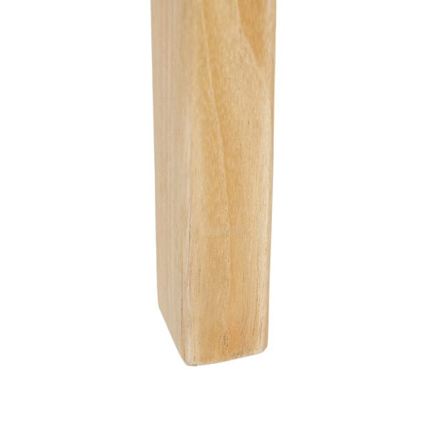 Taburete beige madera teca-piel 45 x 57 x 110 cm