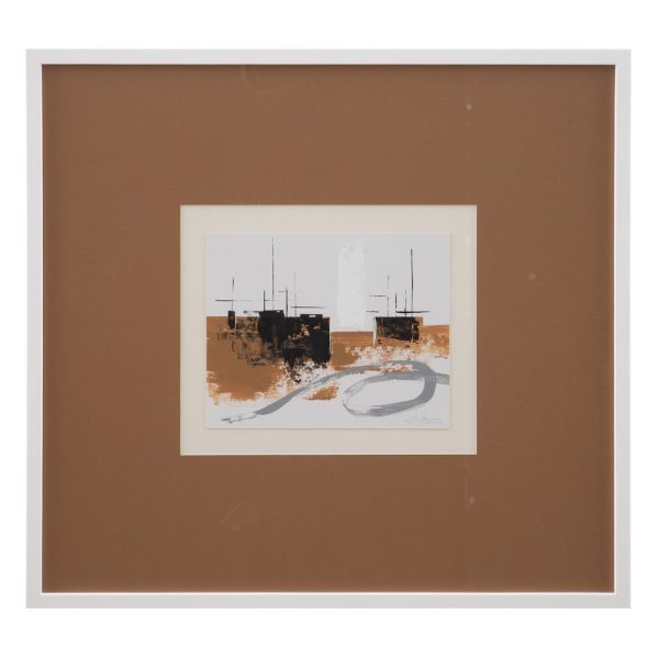 Cuadro pintura abstracto 4/m marrón 63 x 2,50 x 69 cm