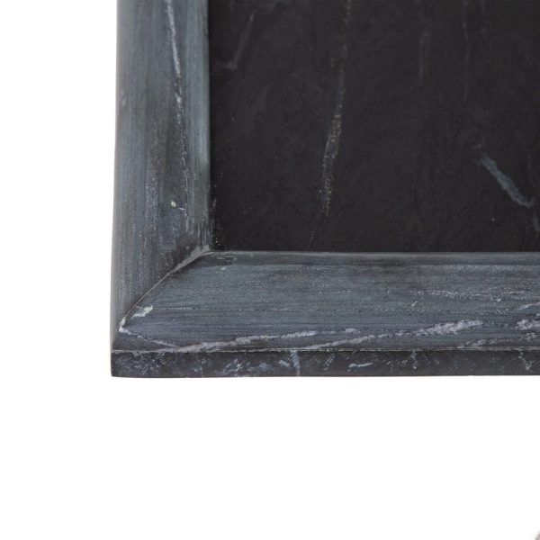 Mesa centro negro-oro metal-mármol 94 x 88 x 49 cm