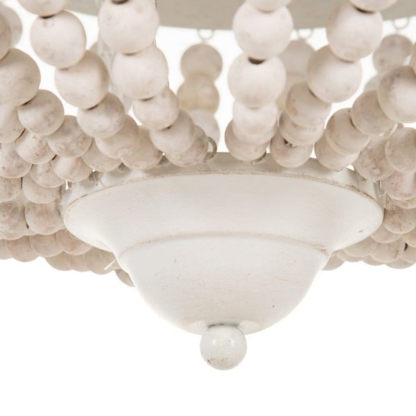 Lámpara techo cuentas blanco rozado 40 x 40 x 60 cm