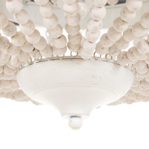 Lámpara techo cuentas blanco rozado 60 x 60 x 80 cm