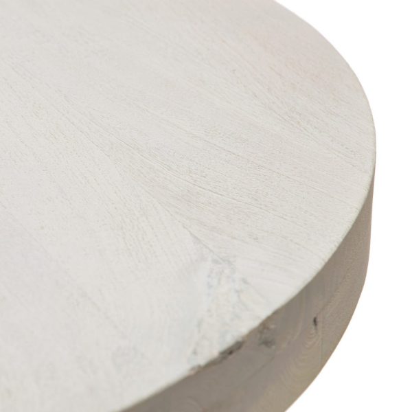 Mesa comedor blanco rozado 120 x 120 x 76 cm