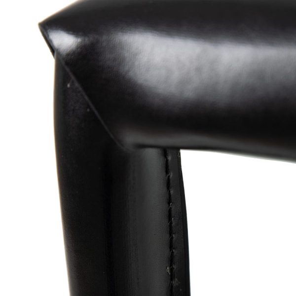 Taburete negro piel salón 48,50 x 55 x 102 cm