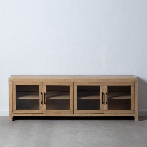 Mueble tv natural madera de olmo salón 180 x 40 x 60 cm