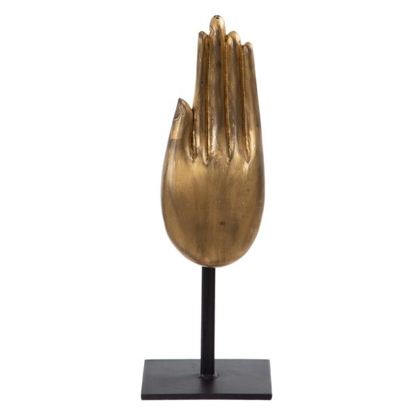 Figura mano oro-negro madera decoración 10 x 12 x 30 cm