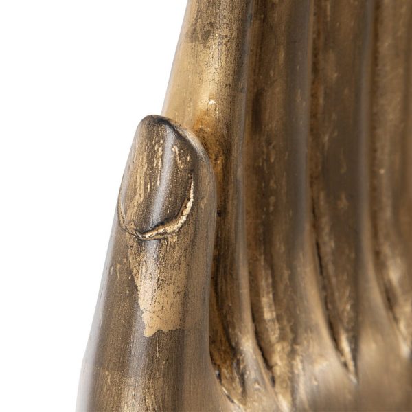 Figura mano oro-negro madera decoración 10 x 12 x 30 cm