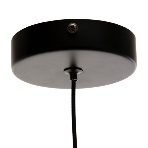 Lámpara techo negro-oro metal-cristal 14 x 14 x 26 cm