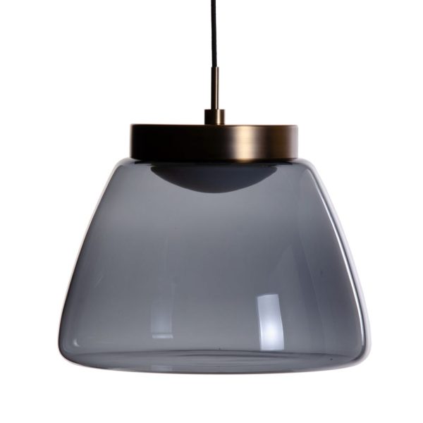 Lámpara techo negro-oro metal-cristal 30 x 30 x 24 cm