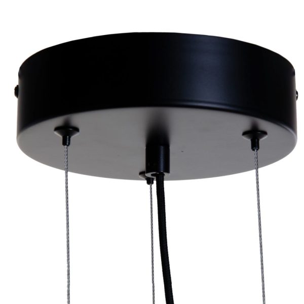 Lámpara techo negro-oro metal-cristal 40 x 40 x 25 cm