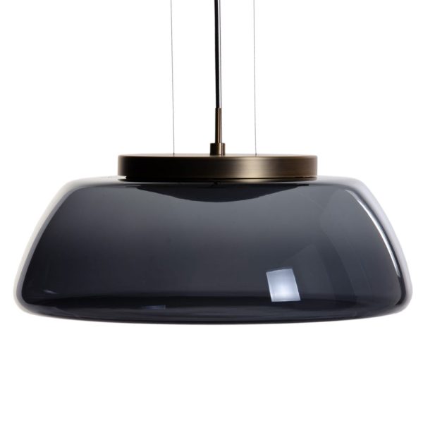 Lámpara techo negro-oro metal-cristal 50 x 50 x 22 cm