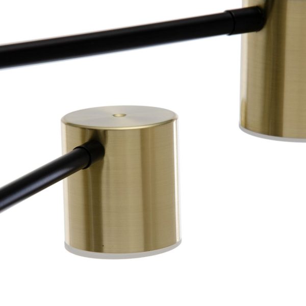 Lámpara techo negro-oro metal 145 x 74 cm