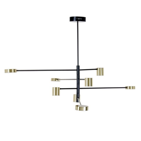 Lámpara techo negro-oro metal 145 x 74 cm