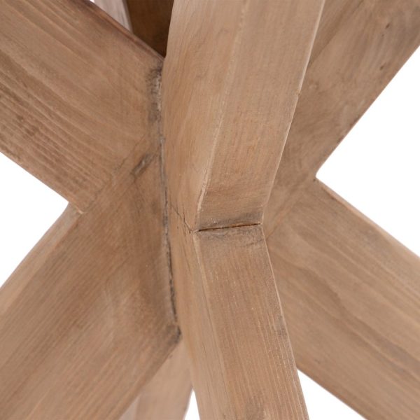 Mesa comedor natural madera de olmo 120 x 120 x 76 cm