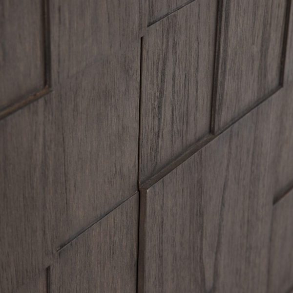 Aparador gris madera mindi salón 180 x 45 x 85 cm
