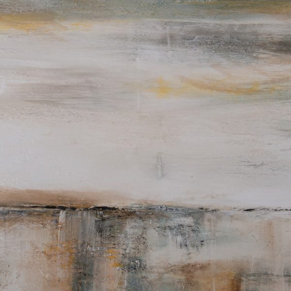 Pintura abstracto beige-gris lienzo 100 x 3,50 x 180 cm