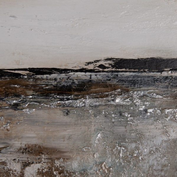 Pintura abstracto beige-gris lienzo 100 x 3,50 x 180 cm