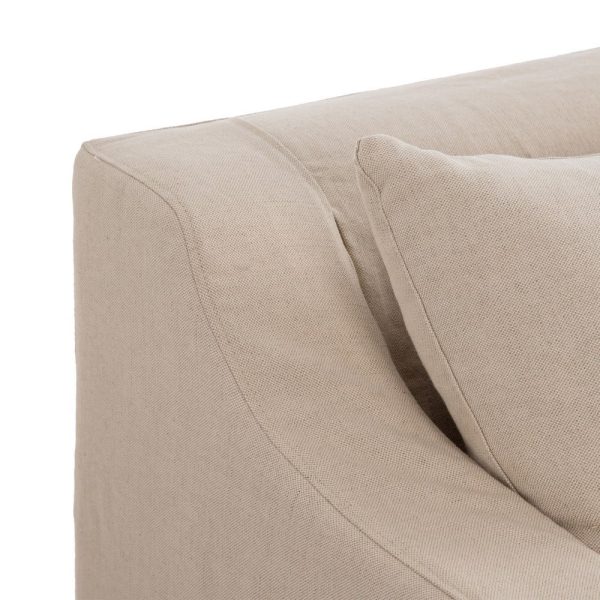 Sofá chaise longue beige tejido salón 249 x 160 x 73 cm