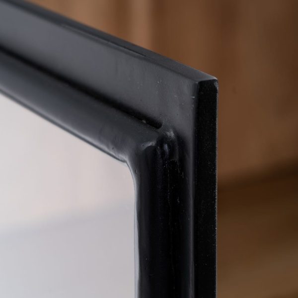 Vitrina negro-natural madera-hierro 80 x 40 x 160 cm