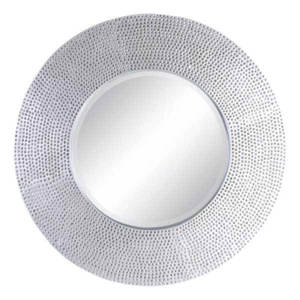 Espejo blanco roto pu/cristal 87,60 x 6,60 x 87,60 cm