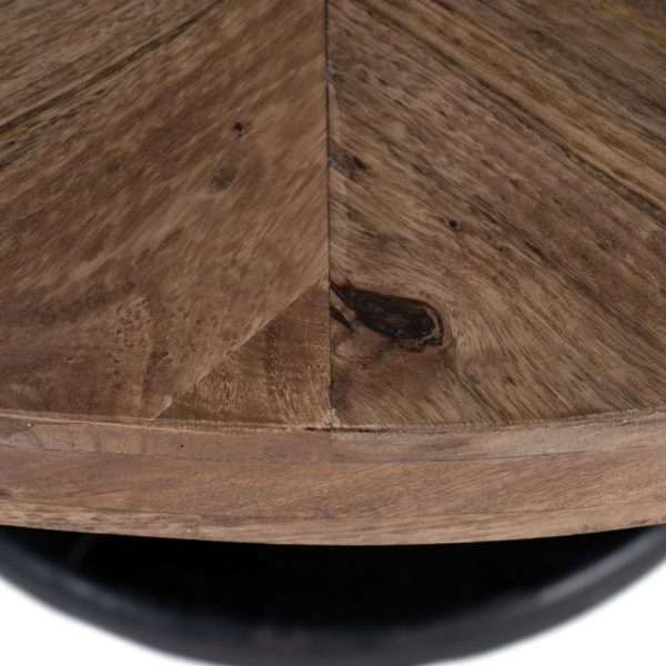 Mesa comedor natural-negro 120 x 120 x 76 cm