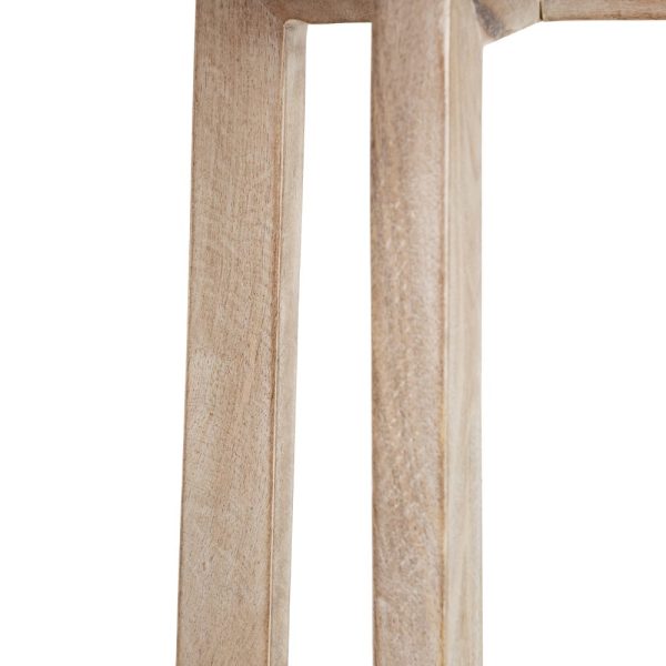 Mesa auxiliar blanco rozado madera 40 x 40 x 61 cm