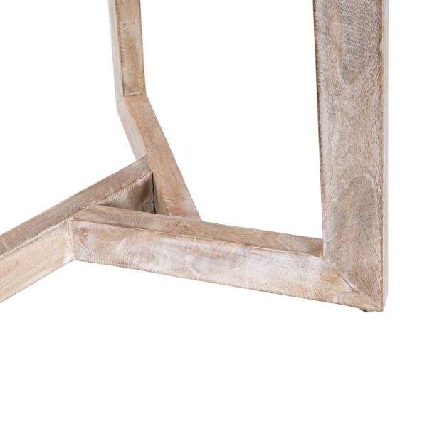 Mesa auxiliar blanco rozado madera 51 x 51 x 57 cm