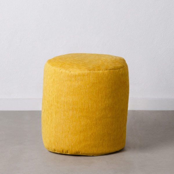 Puf mostaza poliester / acrílico 45 x 45 x 45 cm