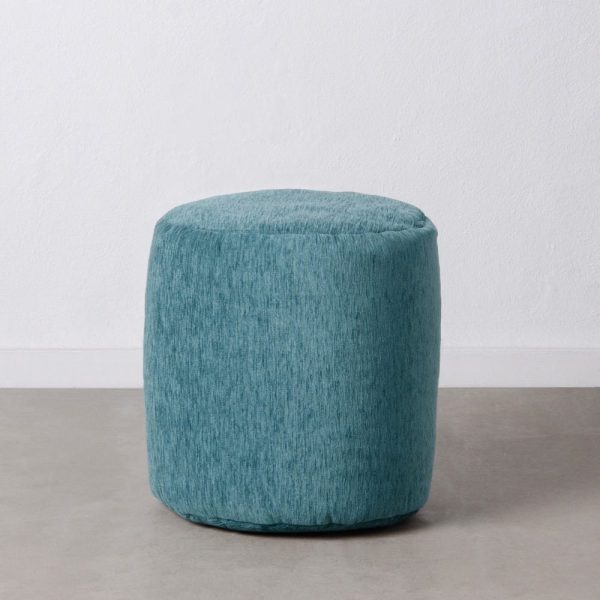 Puf azul poliester / acrílico 45 x 45 x 45 cm