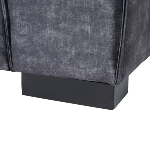 Sofá 4 plazas gris oscuro tejido salón 266 x 93 x 97 cm