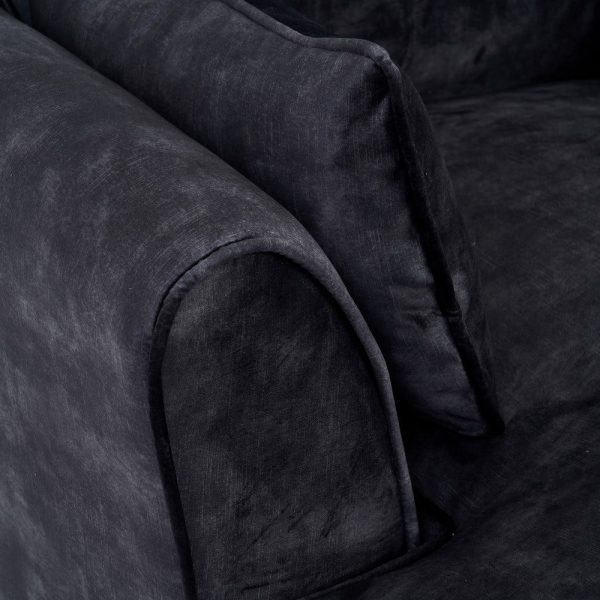 Sofá chaise longue gris oscuro tejido 114 x 155 x 92 cm