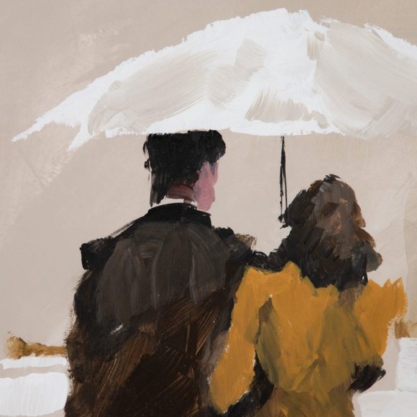 Cuadro pintura paraguas 2/m negro-crema 72,50 x 6 x 93 cm