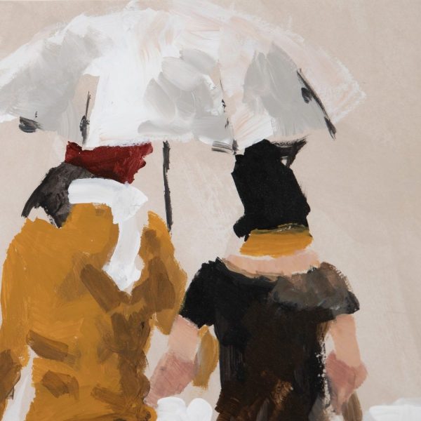 Cuadro pintura paraguas 2/m negro-crema 72,50 x 6 x 93 cm